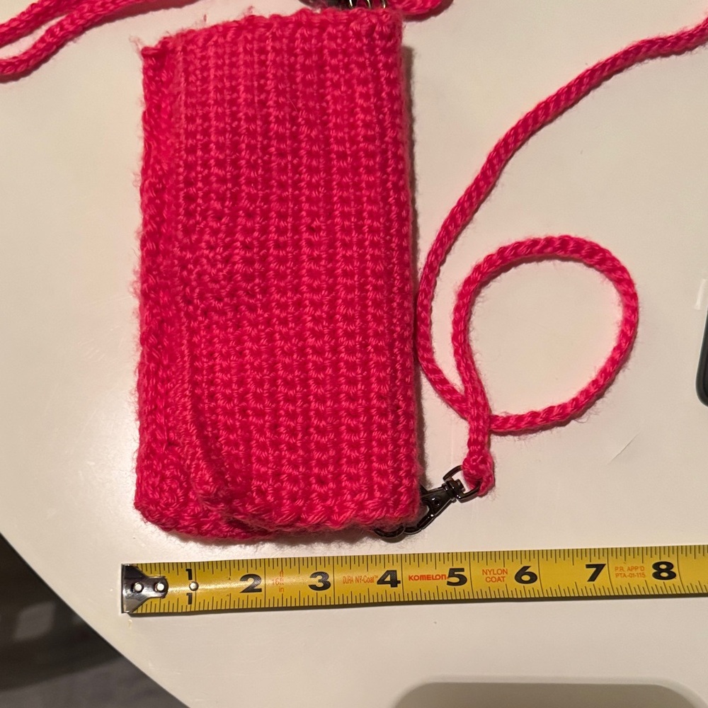 Handcrafted Hot Pink Crochet Crossbody Bag - Picture 8 of 13